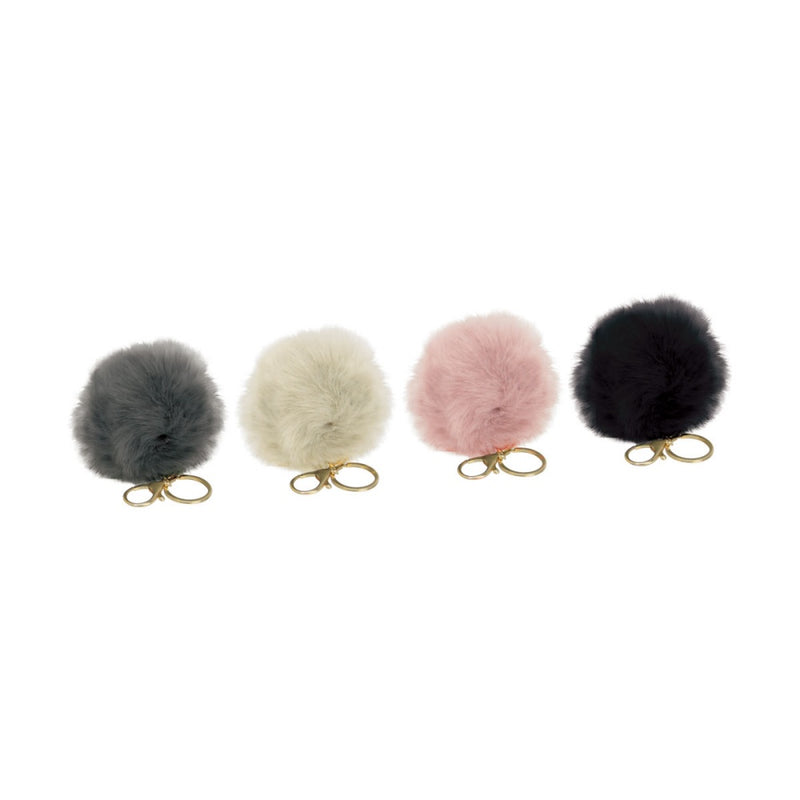 Faux Fur Pom Pom Key Ring