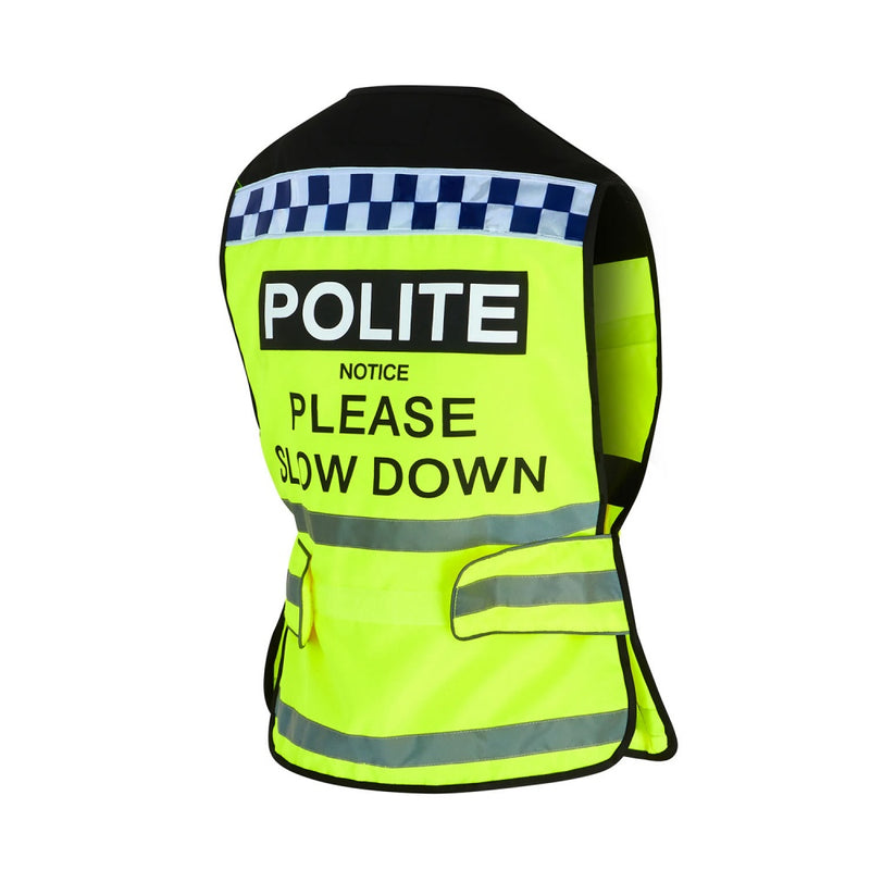 Equisafety Polite Reflective Waistcoat - Please Slow Down