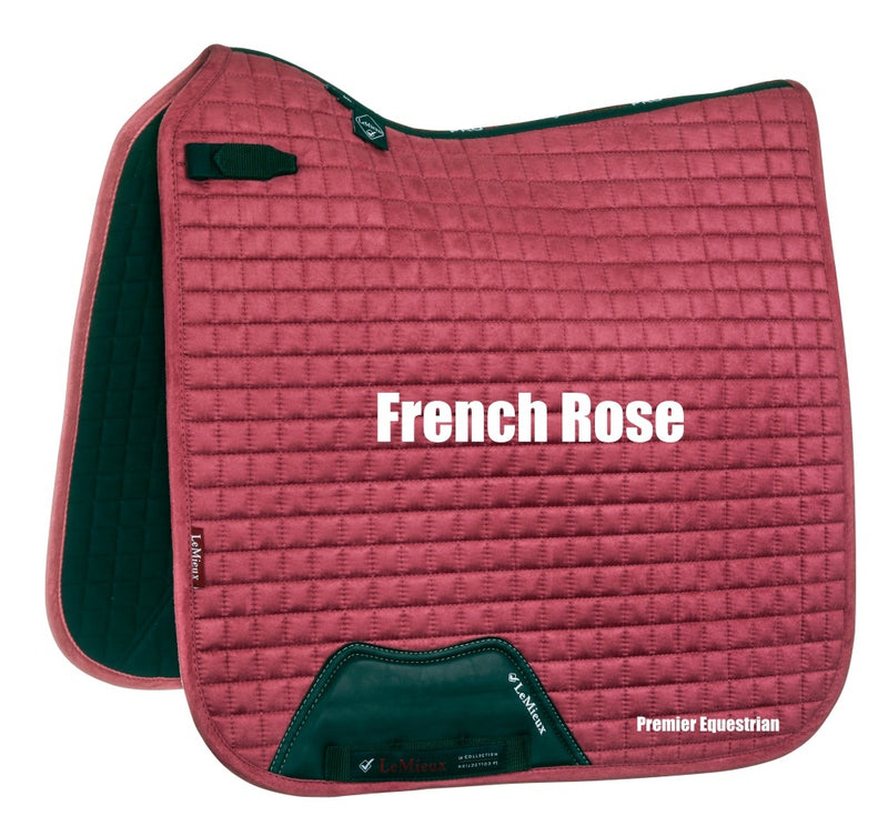 LeMieux ProSport Suede Dressage Square - (D-Ring) - FRENCH ROSE - LAST ONE!