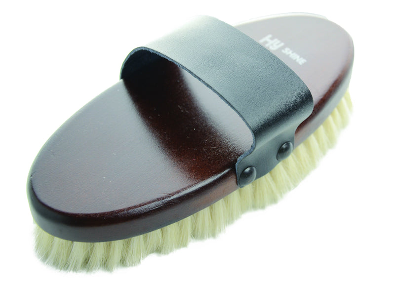 HySHINE Deluxe Goat Hair Wooden Body Brush