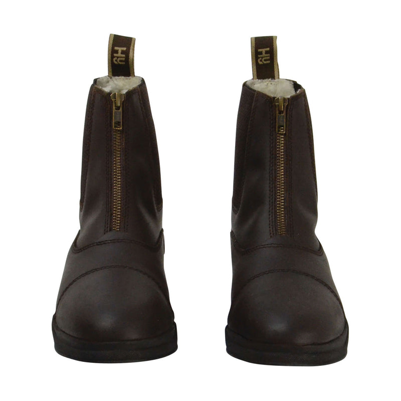 Hy Equestrian Fleece Lined Wax Leather Zip Jodhpur Boots