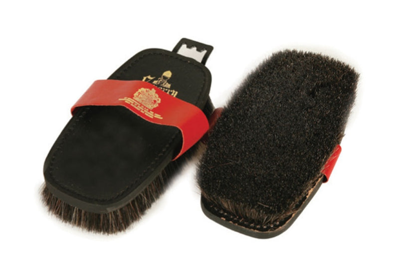 Equerry Leather Backed Body Brush - Black Horse Hair