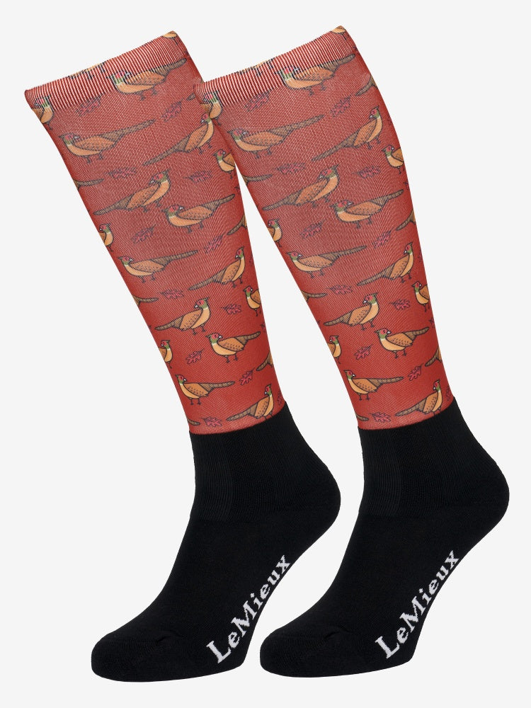 LeMieux Footsie Socks - Pheasants - ADULT