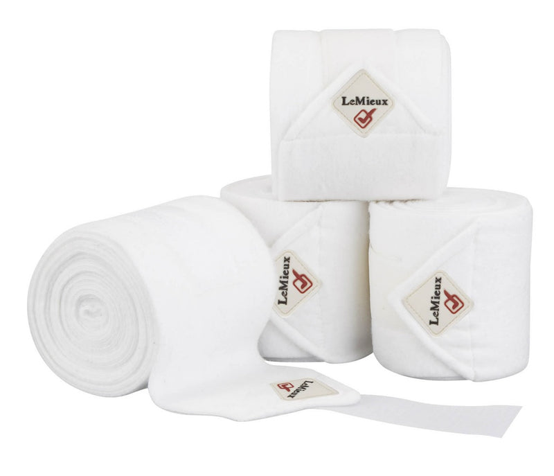 LeMieux Luxury Polo Fleece Bandages - White  CLEARANCE